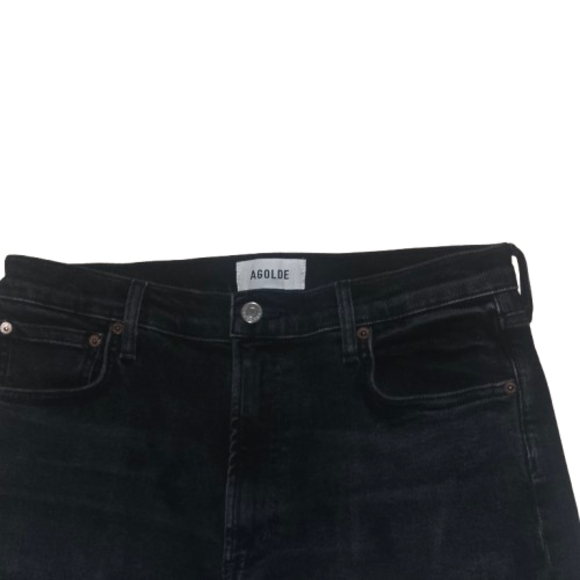 AGOLDE Ren Womens Wide Leg Hush Black High Rise Ankle Denim Jean Size 30 Organic - Picture 6 of 14